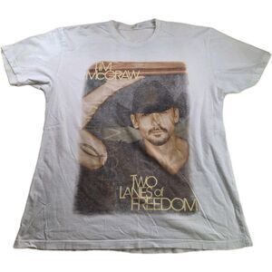 Tim McGraw Sz L 2013 Two Lanes of Freedom Concert Tour T-shirt Country Western